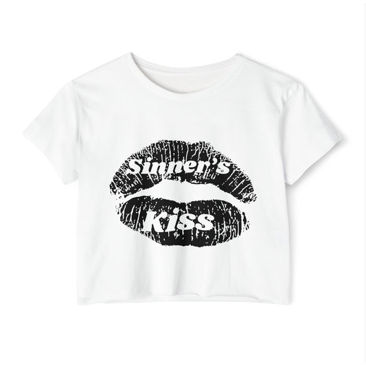 “For lips that taste like trouble. 🖤 #SinnersKiss”